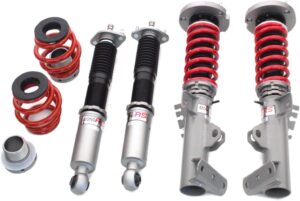 Godspeed MRS1513 MonoRS Coilover Suspension Lowering Kit, 32 Damping Adjustment, Ride Height Adjustable, compatible with BMW E30 RWD 1984-93 with E36 5-Lug Front Lower Mount